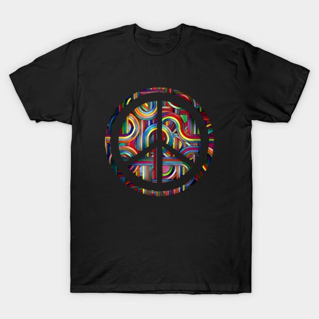 Colorful Abstract Peace Symbol T-Shirt by AlondraHanley